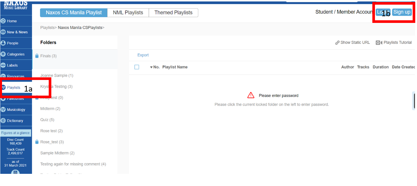 Log-in and log-out – Naxos